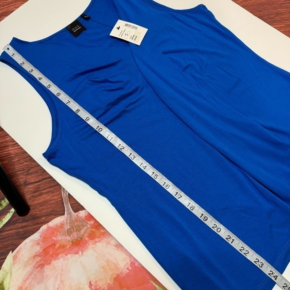 Saks Fifth Avenue Black Label Twist Front Top Blue Medium - Picture 3 of 8
